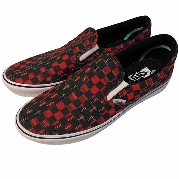 Vans Other - Vans men’s size 12 NEW slip on red plaid black
